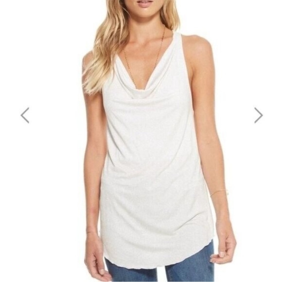 Chaser Glitter Jersey Draped Cowl Neck Halter Top Strappy Teal Green & Gold Sz M - Picture 12 of 16